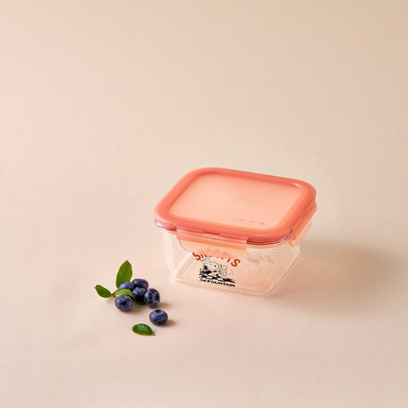 좋은 것을 담다 락앤락,스누피 사각 밀폐용기 580ml 정사각