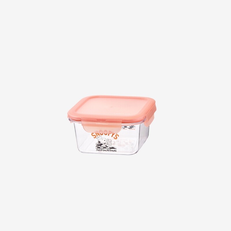 좋은 것을 담다 락앤락,스누피 사각 밀폐용기 580ml 정사각