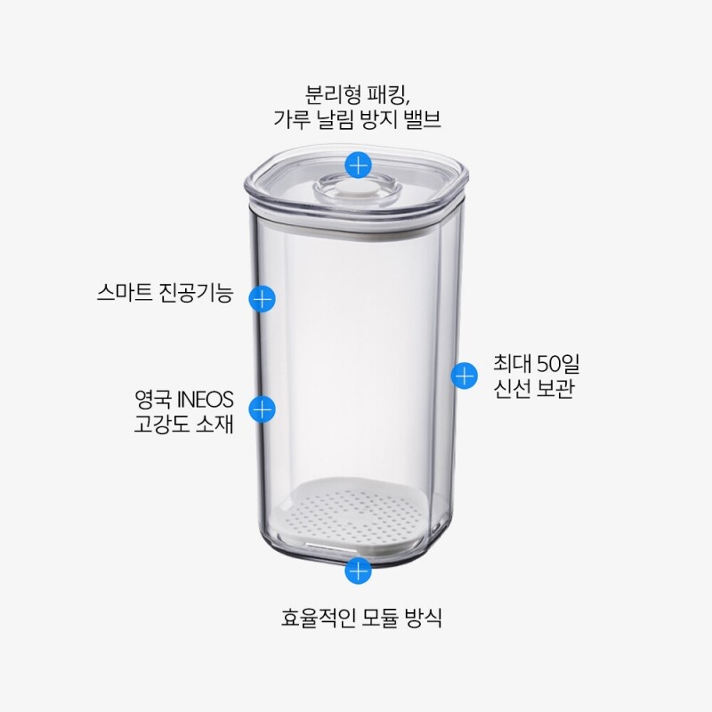 좋은 것을 담다 락앤락,프레쉬 마에스트로 진공용기 1.65L 정사각