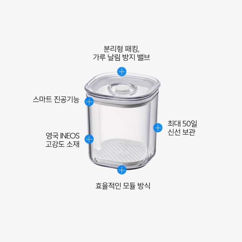 좋은 것을 담다 락앤락,[락앤락몰 전용] 프레쉬 마에스트로 진공용기 950ML 정사각 2P 세트