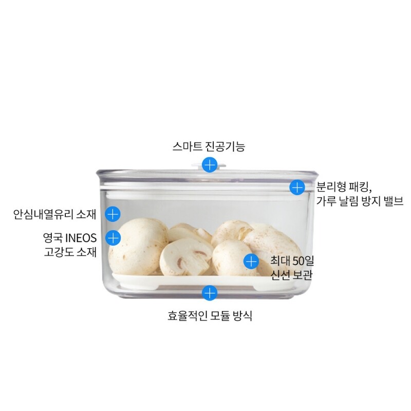 좋은 것을 담다 락앤락,[락앤락몰 전용] 프레쉬 마에스트로 진공용기 1.1L 정사각 2P 세트