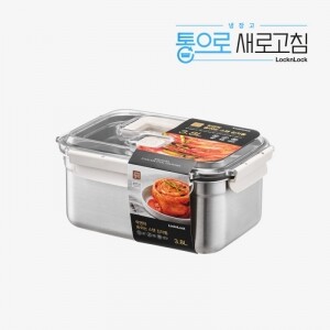 NEW 숨쉬는 스텐 김치통 직사각 3.8L