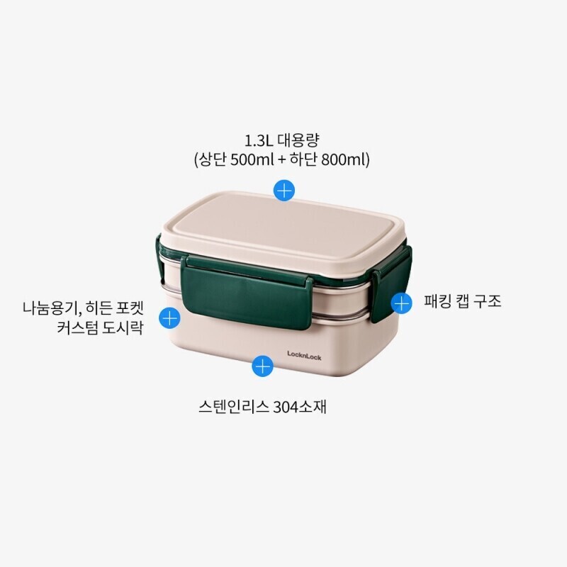 좋은 것을 담다 락앤락,[락앤락몰 전용] 투고 2단 스텐도시락+데일리 슬림핏 원터치 텀블러 400ml 세트