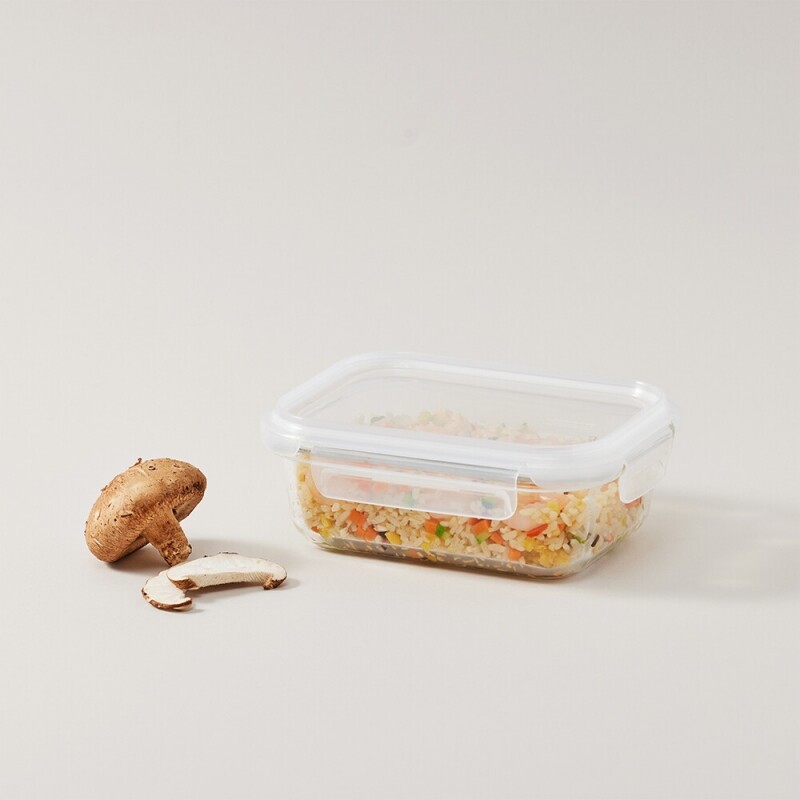 좋은 것을 담다 락앤락,스테커블 글라스 밀폐용기 직사각 640ml