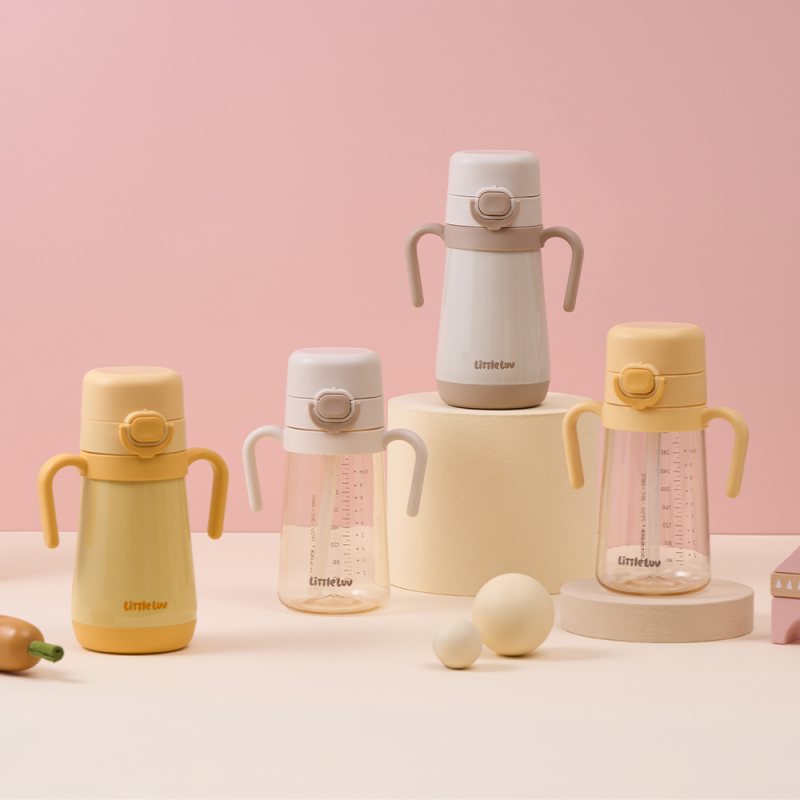 좋은 것을 담다 락앤락,리틀럽 원터치 PPSU 양손 빨대컵 400ml