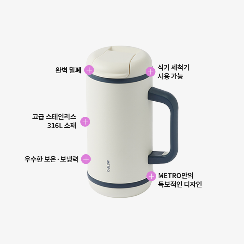 좋은 것을 담다 락앤락,메트로 퍼펙트씰 머그 텀블러 550ml