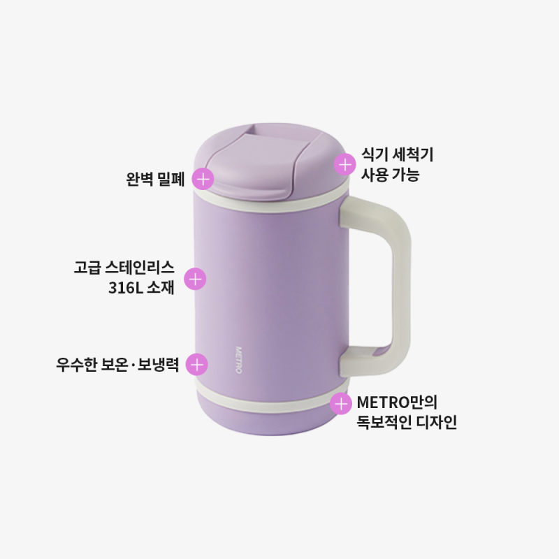 좋은 것을 담다 락앤락,메트로 퍼펙트씰 머그 텀블러 440ml
