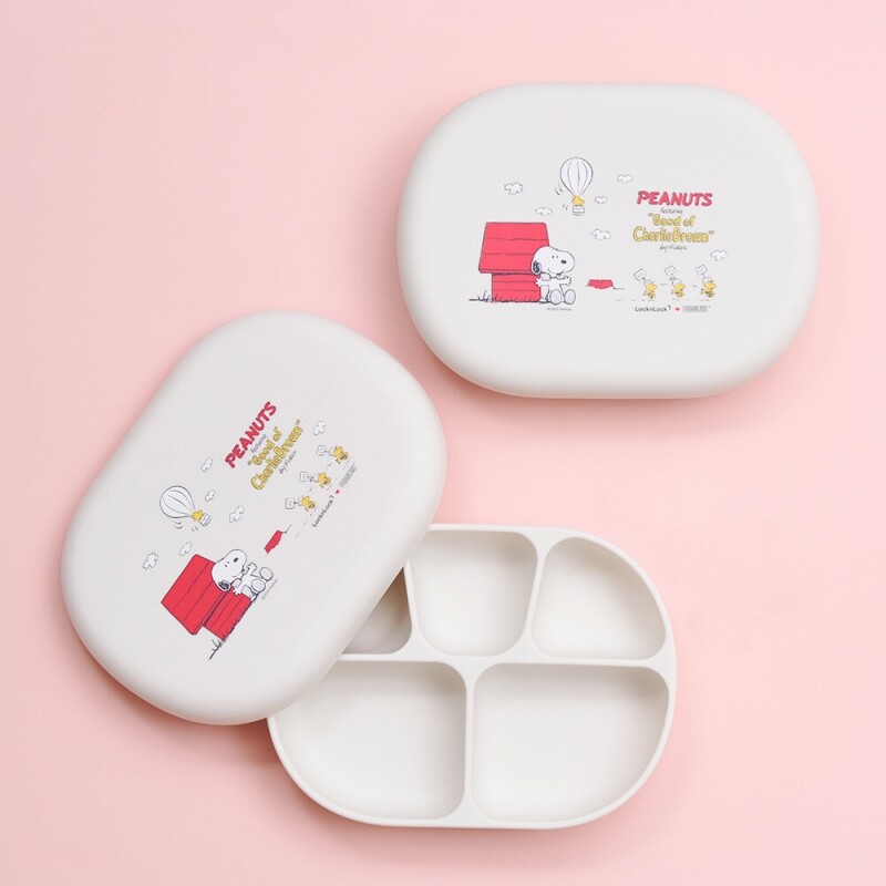 좋은 것을 담다 락앤락,스누피 리틀럽 실리콘 흡착 식판 set