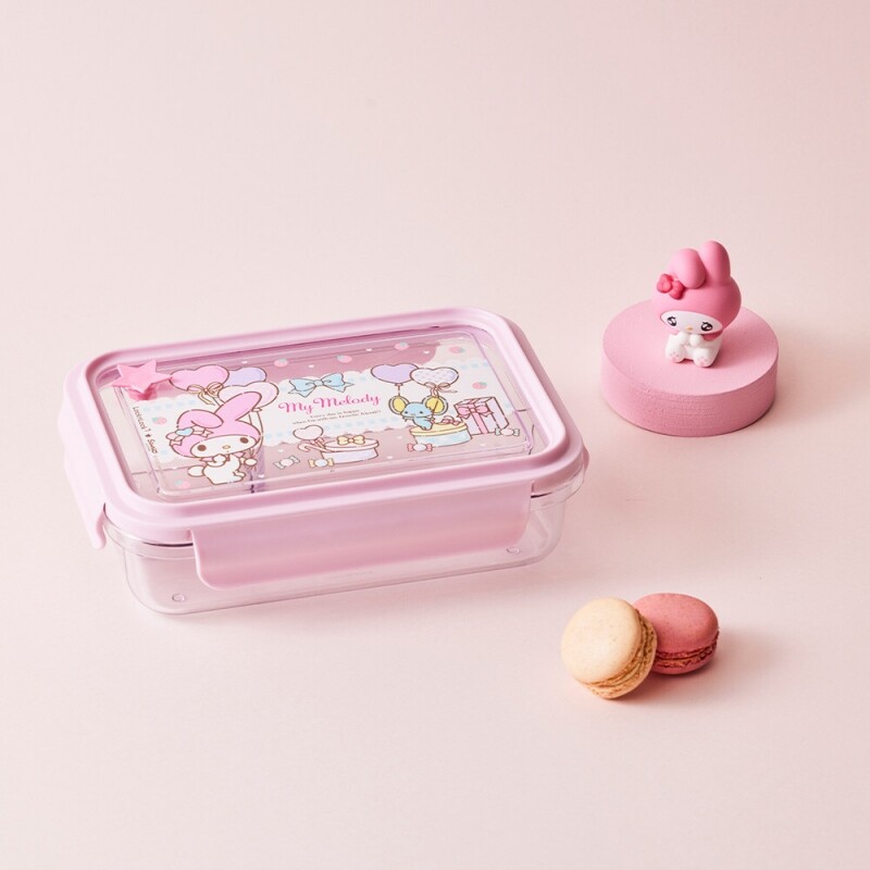 좋은 것을 담다 락앤락,스쿨핏 산리오캐릭터즈 세 칸 나눔 클리어 도시락