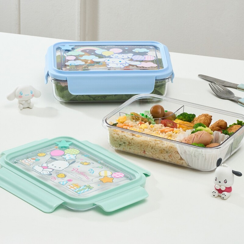 좋은 것을 담다 락앤락,스쿨핏 산리오캐릭터즈 세 칸 나눔 클리어 도시락